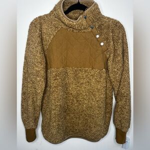 Women’s Brown Sweater with Quilted Detail